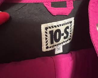 Magenta Nylon Zip-Up Jacket with Grey Lining