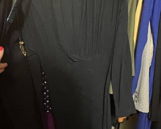 Black Ruched Jersey Long Sleeve Dress