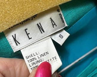 Kenar Teal Linen Blazer Size 8