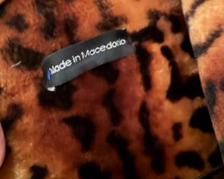 Leopard Print Faux Fur Textile Made in Macedonia