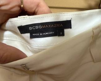BCBGMAXAZRIA Cream Tailored Trousers Size 2