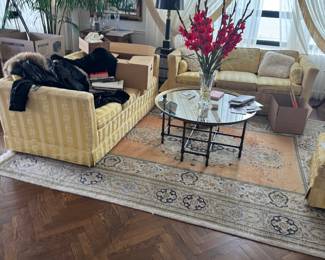 Hand-Knotted Wool Oriental Rug with Floral Medallion