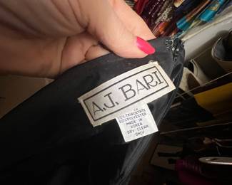A.J. Bari Black Triacetate Cocktail Garment