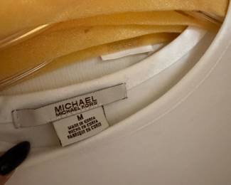 White Michael Kors Crew Neck Knit Top