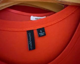 Cynthia Rowley Coral Pima Cotton Knit Top