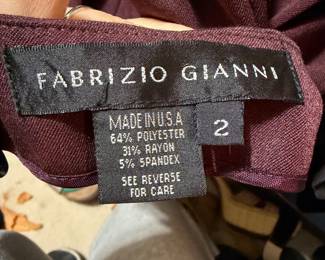 Fabrizio Gianni Burgundy Tailored Trousers Size 2