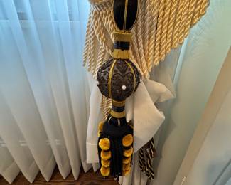Gold and Black Passementerie Tassel Drapery Tieback