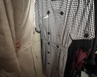 Black and White Gingham Double Breasted Dress