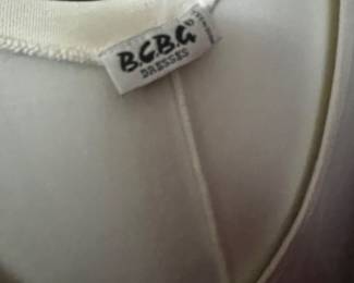 White BCBG Knit Dress with V-Neckline