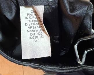 Zinc Black Polyester Spandex Size 1 Trousers