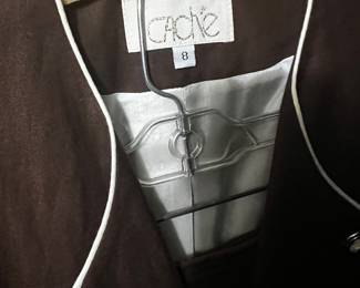 Caché Brown Blazer with White Contrast Piping