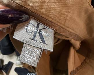 Calvin Klein Tan Cotton Twill Skirt Made in Italy