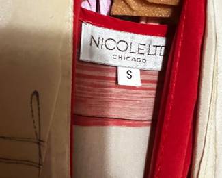 Nicole Ltd. Chicago Red Striped Silk Dress