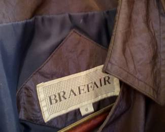 Braefair Brown Leather Long Coat Size 6
