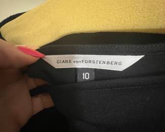 Diane von Furstenberg Black Jersey Dress Size 10