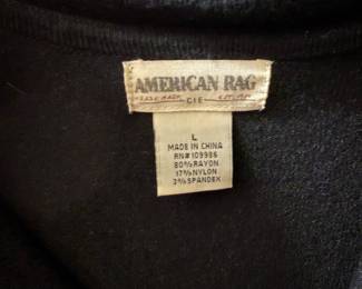 Black Rayon Blend Knit Top by American Rag