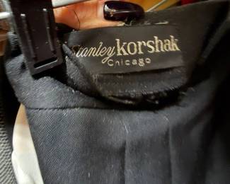 Stanley Korshak Chicago Black Wool Pleated Skirt