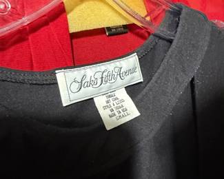 Black Knit Saks Fifth Avenue Made in USA Top