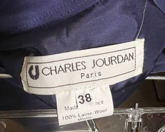 Charles Jourdan Paris Navy Wool Garment Made in France