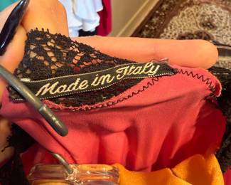 Pink and Black Lace Camisole Made in Italy