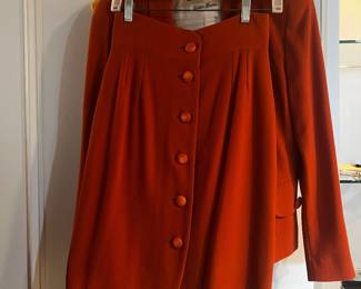 Christian Dior Burnt Orange Wool Skirt Suit