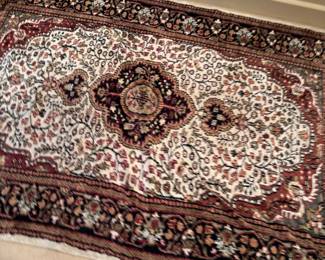 Hand-Knotted Wool Persian Kashan Style Medallion Rug