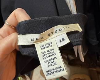 Max Studio Black Rayon Blend Slim Fit Pants