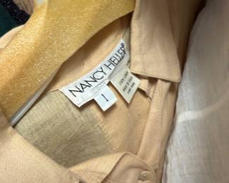 Nancy Heller Peach Linen Button Down Shirt