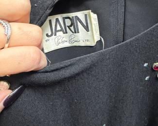 Black Embellished Neckline Dress by Jarin Robin Ross
