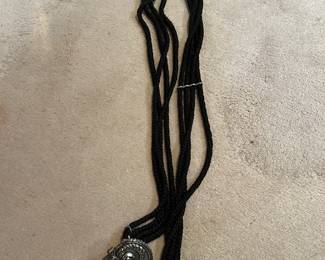 Braided Multi-Strand Cord Necklace with Silver Pendant