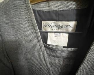 Yves Saint Laurent Encore Grey Textured Wool Blazer