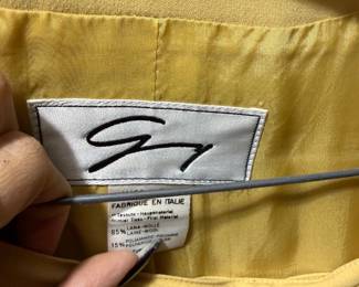 Yellow Italian Wool Blend Tailored Jacket by Genny