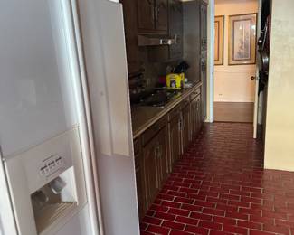 White Side-By-Side Refrigerator with Water Dispenser