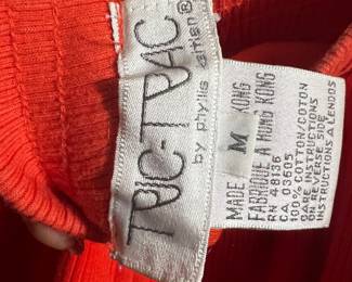 Red Cotton Ribbed Knit Top by Phyllis Keitlen