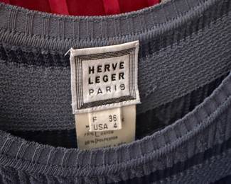 Herve Leger Navy Blue Bandage Dress Size 4