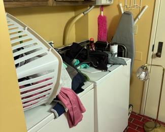 White Top-Loading Washer and Electric Dryer Set