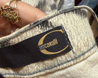 Just Cavalli Animal Print Gray Denim Jeans