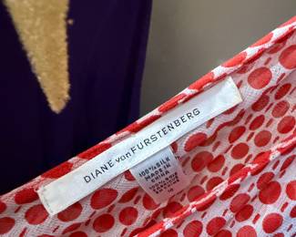 Diane von Furstenberg Silk Red Polka Dot Blouse
