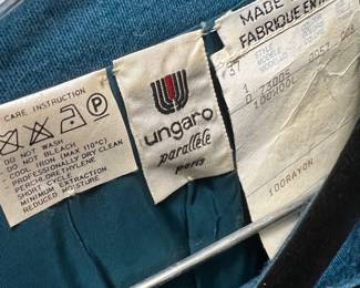 Ungaro Parallele Teal Wool French Tailored Garment