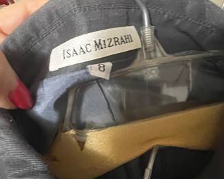 Isaac Mizrahi Charcoal Grey Button Down Shirt Size 8