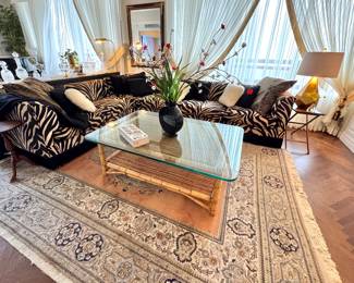 Zebra Print Sectional Sofa in Maximalist Style
