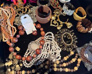 Resin and Wood Statement Costume Jewelry Collection