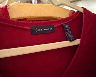 Red Rayon Blend Knit Top
