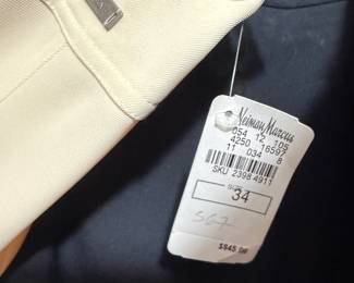 Prada Cream Gabardine Trousers with Neiman Marcus Tags