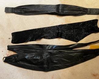 Collection of Three Black Fashion Belts and Sashes