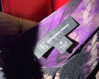 INC Purple Abstract Print Knit Top