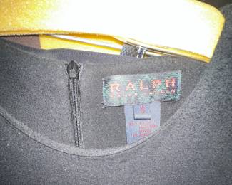 Black Wool Crepe Ralph Lauren Sheath Dress