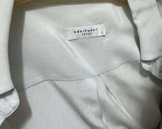 Equipment Femme White Silk Button-Down Shirt