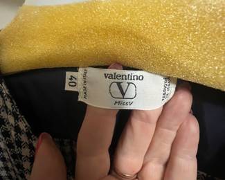 Valentino Miss V Houndstooth Wool Jacket