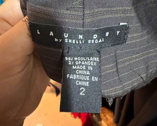 Charcoal Pinstripe Wool Blend Trousers